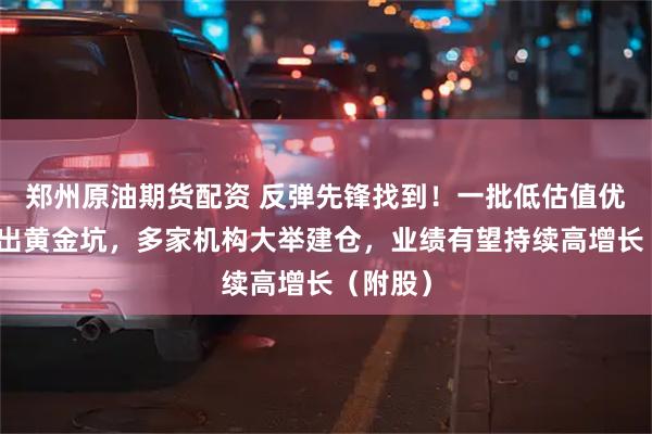 郑州原油期货配资 反弹先锋找到！一批低估值优质股砸出黄金坑，多家机构大举建仓，业绩有望持续高增长（附股）