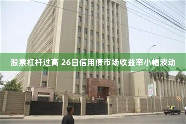 股票杠杆过高 26日信用债市场收益率小幅波动