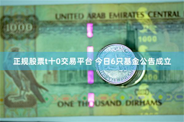 正规股票t十0交易平台 今日6只基金公告成立