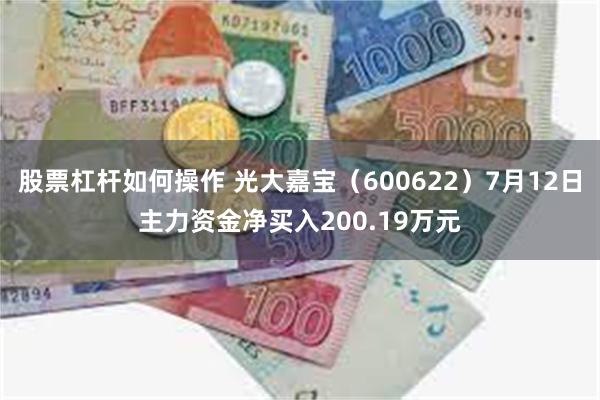 股票杠杆如何操作 光大嘉宝（600622）7月12日主力资金净买入200.19万元