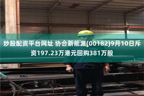 炒股配资平台网址 协合新能源(00182)9月10日斥资197.23万港元回购381万股