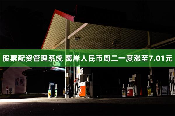 股票配资管理系统 离岸人民币周二一度涨至7.01元