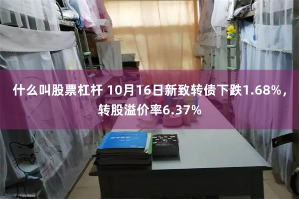 什么叫股票杠杆 10月16日新致转债下跌1.68%，转股溢价率6.37%