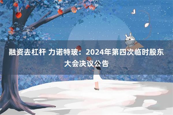 融资去杠杆 力诺特玻：2024年第四次临时股东大会决议公告