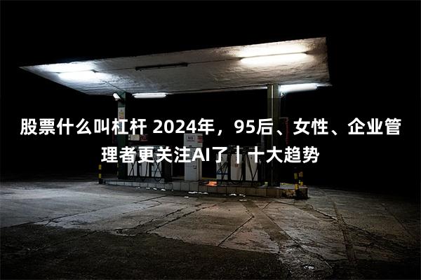 股票什么叫杠杆 2024年，95后、女性、企业管理者更关注AI了｜十大趋势