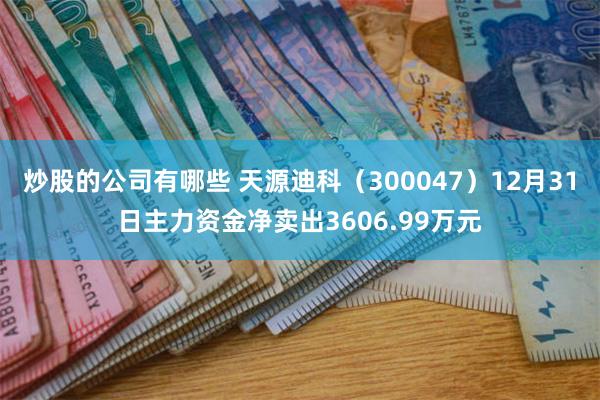 炒股的公司有哪些 天源迪科（300047）12月31日主力资金净卖出3606.99万元