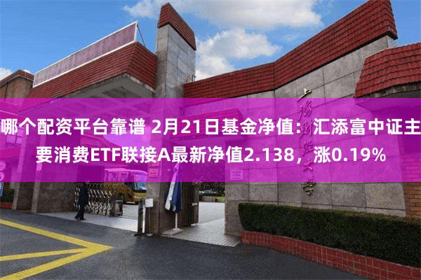 哪个配资平台靠谱 2月21日基金净值：汇添富中证主要消费ETF联接A最新净值2.138，涨0.19%