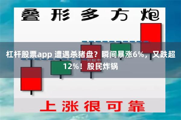 杠杆股票app 遭遇杀猪盘？瞬间暴涨6%，又跌超12%！股民炸锅